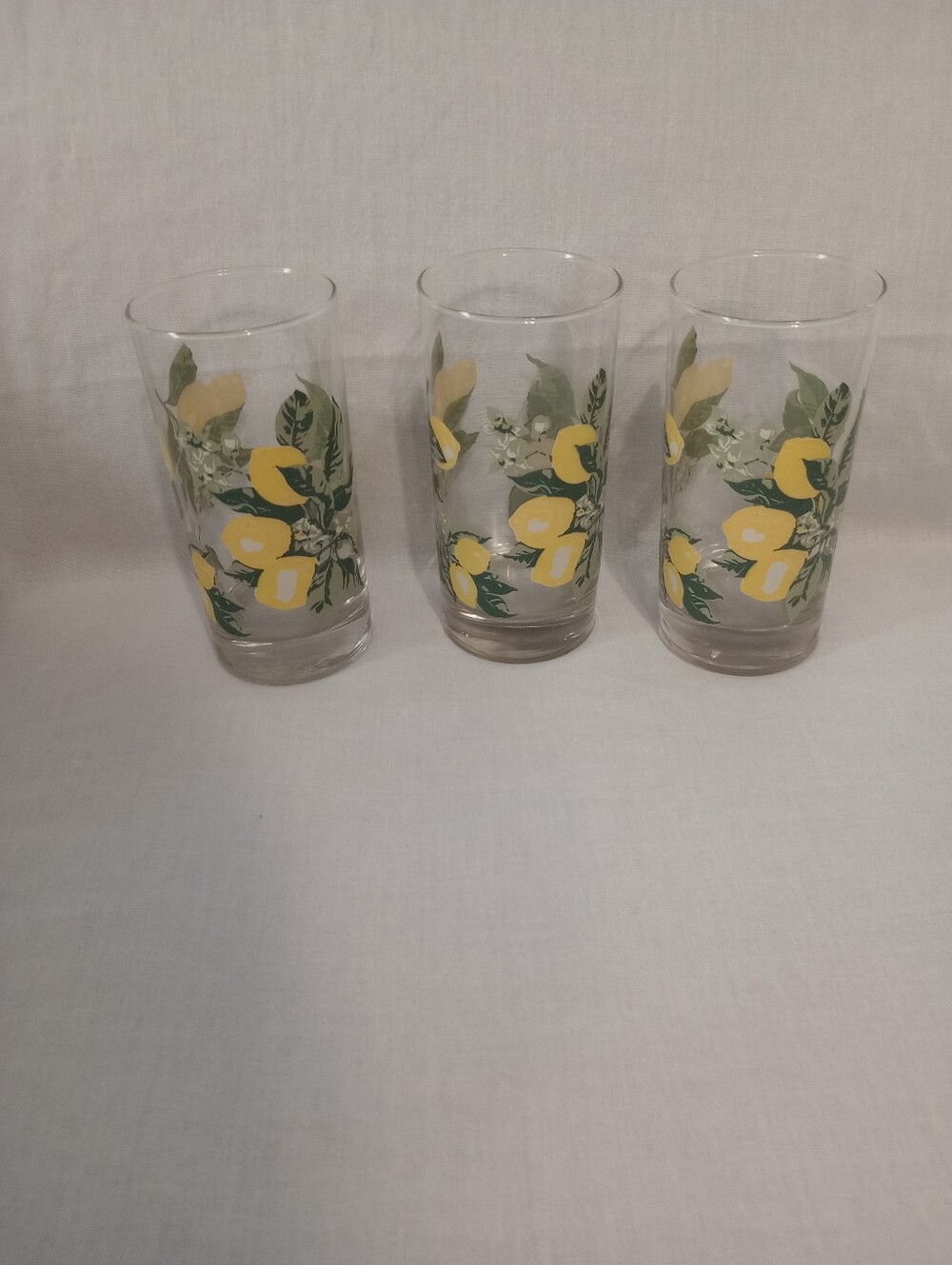 Vintage 1970s Royal Norfolk Lemon Tree Pattern 16 Ounce Water/Drinking Glasses-3